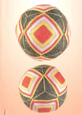 10 узоров для вышивки шариков темари. Узор 1.2