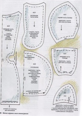 Шьём мягкую игрушку - очаровательного реалистичного кота. Выкройки, советы по шитью.