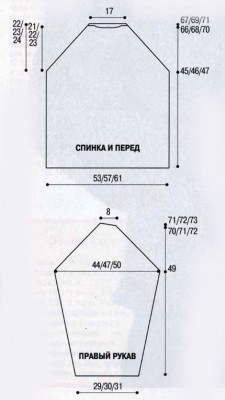 Вяжем мужчине на спицах. Схемы вязания свитера с рукавом - регланом и с воротником - стойкой.