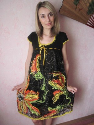 Как сделать платье в технике крейзи-вул. Мастер - класс Ольги Осадчей.