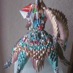 Модульное оригами. Маскарадная шапочка. Работа Ольги Кочарян.